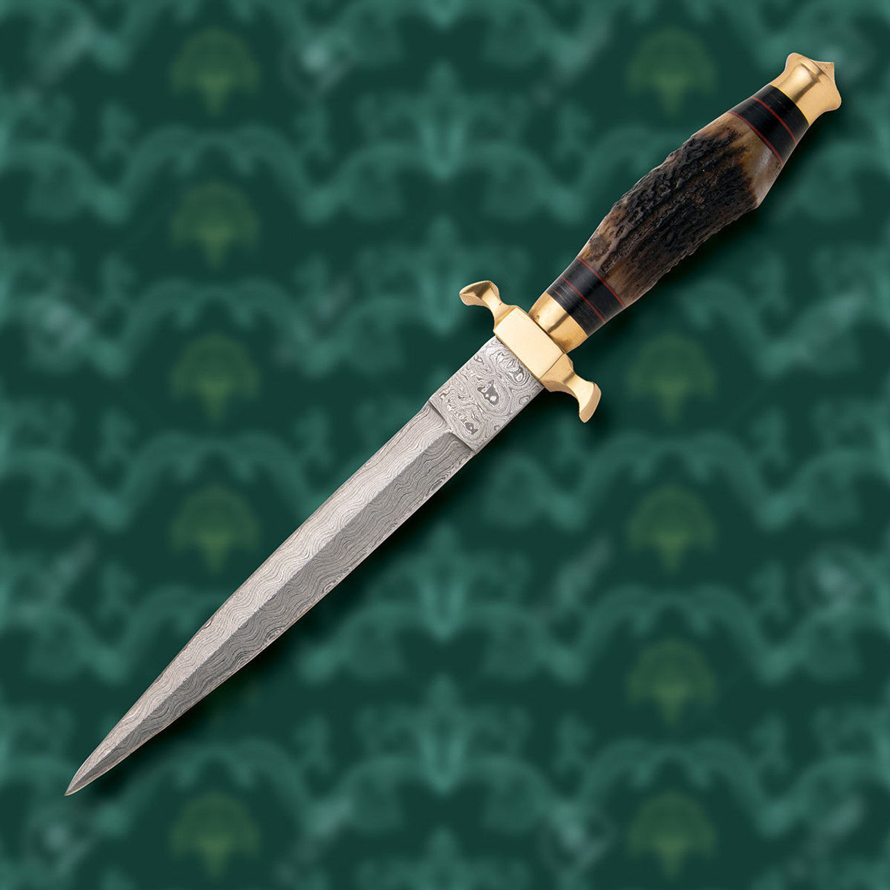 Stag Horn & Damascus Hunting Dagger