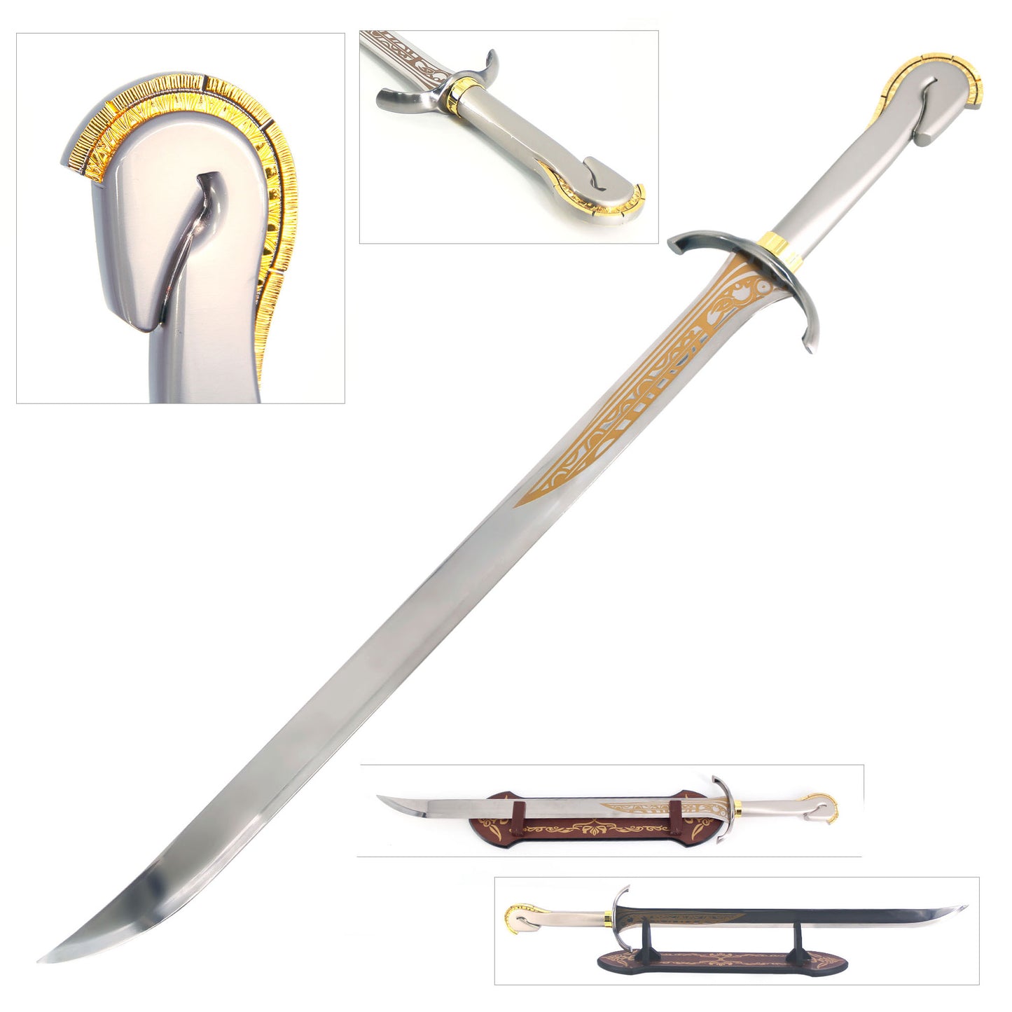 Medieval European Sword Stainless Steel Blade with Horse Pommel.