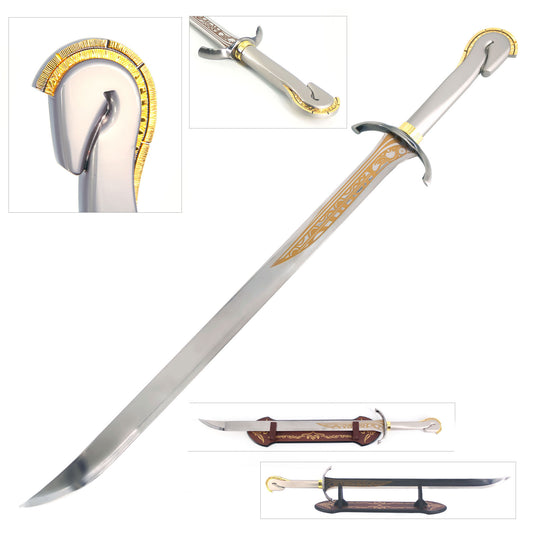Medieval European Sword Stainless Steel Blade with Horse Pommel.