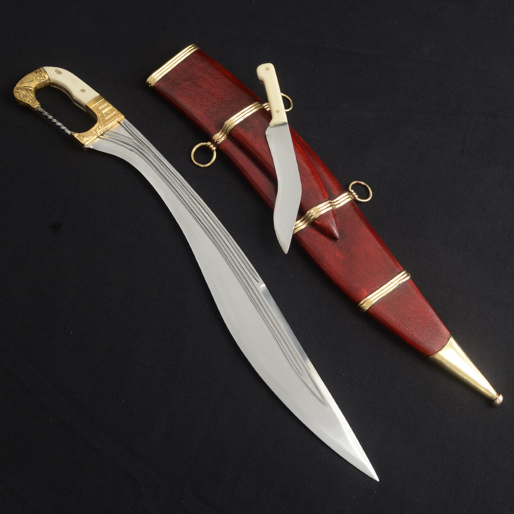 Horse Head Iberian Falcata with mini-Knife - Deepeeka